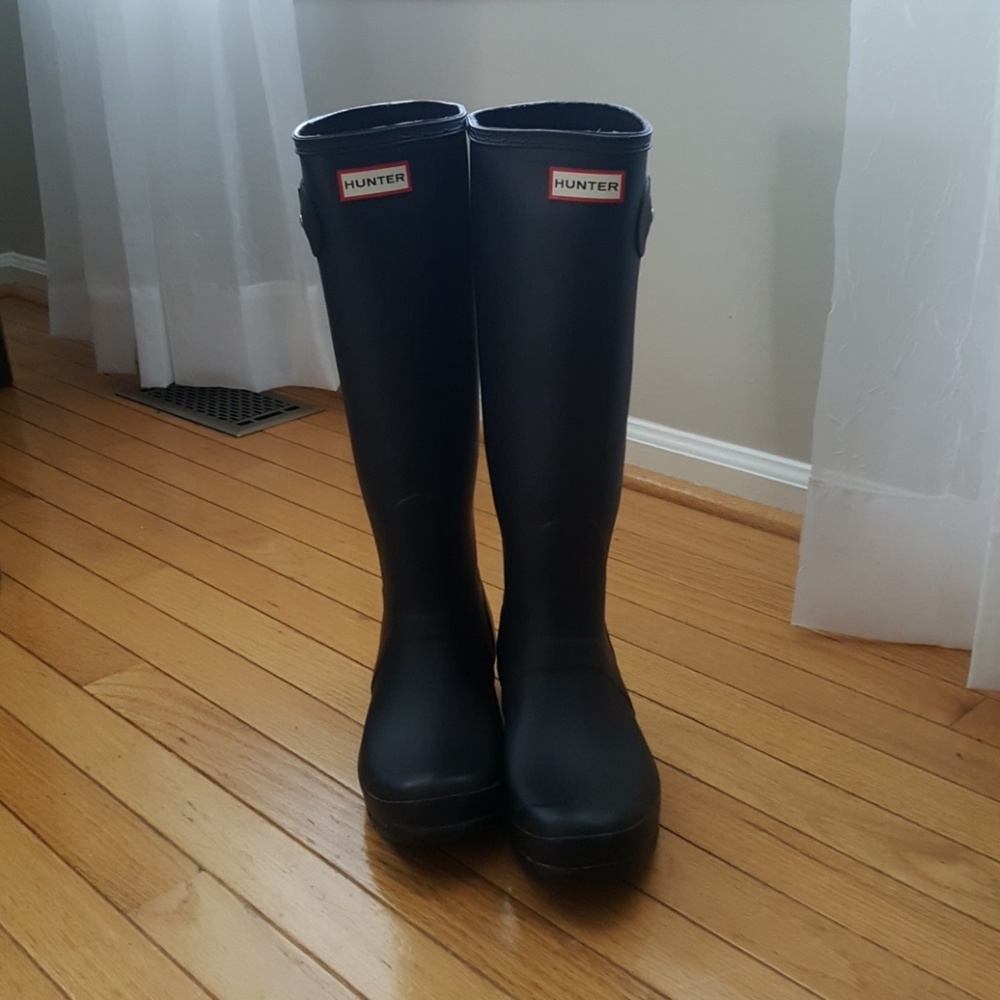 Hunter Tall Rain Boots Matte Black